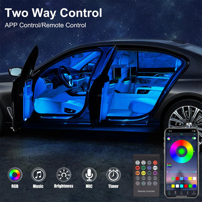 GlowSync™ LED Car Ambient Light – USB-Powered RGB Strip with App & Remote