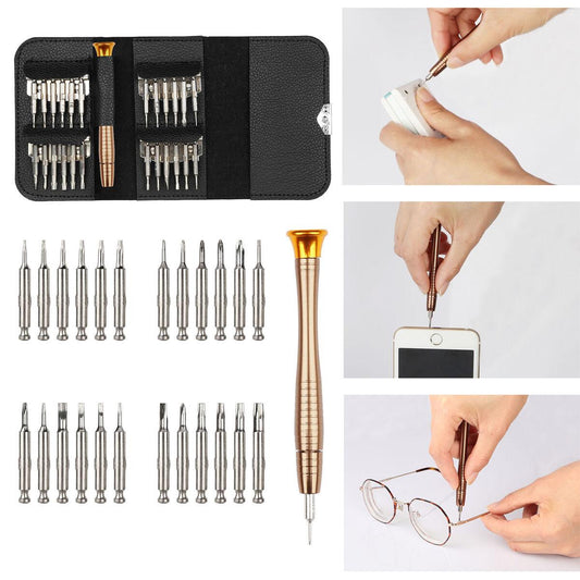 25 in 1 Precision Screwdriver Set With Leather Case